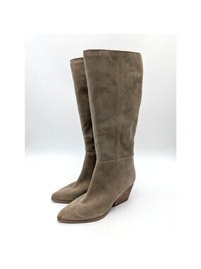 Marc Fisher LTD Challi Pointed Toe Knee High Boot Women's Taupe Size US7.5M EU38
